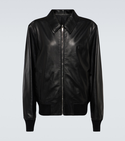 Givenchy Reversible Leather Bomber Jacket In Black