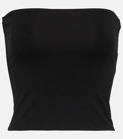 Brunello Cucinelli Cotton-blend Tube Top In Nero