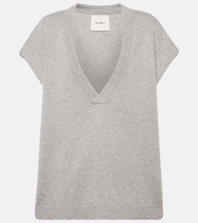Lisa Yang Linn Oversized Cashmere Sweater Vest In Dove Grey