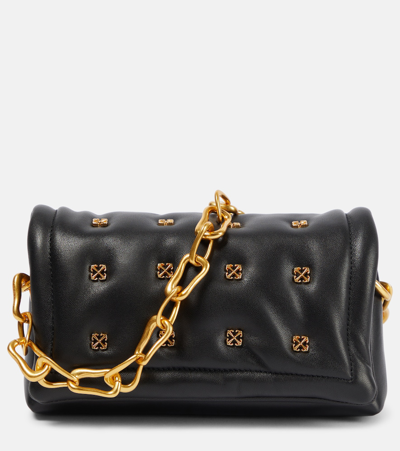 Off-white Arrows Quilted Leather Crossbody Bag In Black