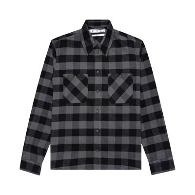 Pre-owned Off-white Arrow Flannel Shirt 'light Grey/white'