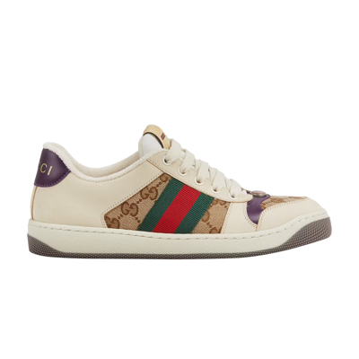 Pre-owned Gucci Wmns Screener 'gg Canvas - Beige' In Brown