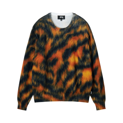 Pre-owned Stussy Printed Fur Sweater 'tiger' In Multi-color