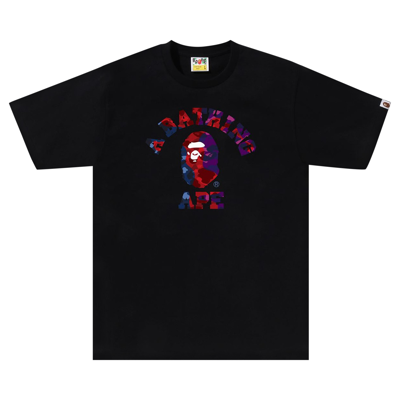 Pre-owned Bape Color Camo Crazy College Tee 'black'
