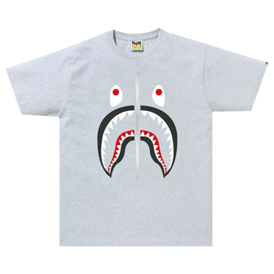 Pre-owned Bape Shark Tee 'gray' In Grey