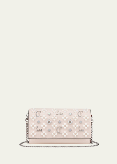 Christian Louboutin Womens Leche Paloma Leather Wallet-on-chain In Pink