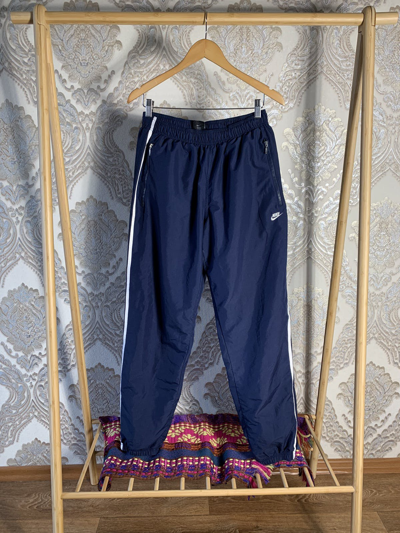 Pre-owned Nike X Vintage Nike Nylon Track Pants Y2k Drill In Blue