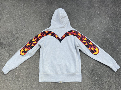 Pre-owned Evisu X Vintage Evisu Flames Painter Zipper Hoodie Sweater In Multicolor