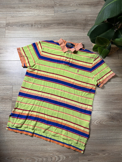 Pre-owned Polo Ralph Lauren X Ralph Lauren Polo Ralph Laurent Stripped Ss Polo Shirt Size Xl In Multicolor