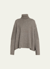The Row Erci Oversized Alpaca And Silk-blend Turtleneck Sweater In Light Sage