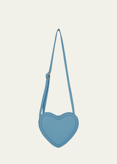 Molo Kids' Girl's Heart-shaped Crossbody Bag In Forget Me Not