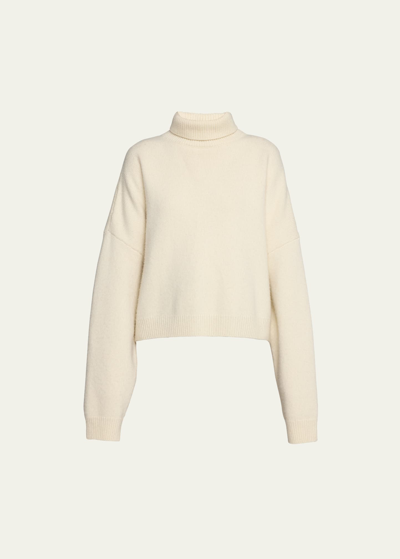 The Row Ezio Turtleneck Wool Cashmere Sweater In Cream