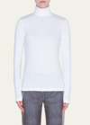 Akris Punto Turtleneck Long-sleeve Modal-stretch Top In Neutral Pattern