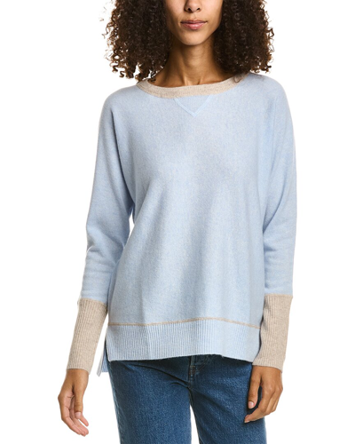 Forte Cashmere High-low Cashmere Sweater In Blue