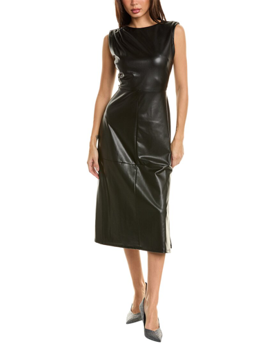 Anne Klein Shirred A-line Dress In Black