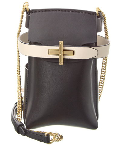 Zac Posen Brigette Water Bottle Leather Crossbody In Black