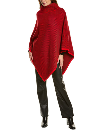 Jones New York Doubled Wide Mock Neck Cape Sweater In Red