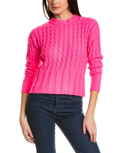 Wispr Cable Silk-blend Sweater In Pink