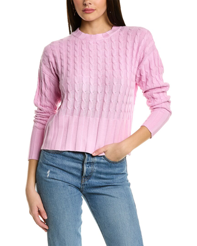 Wispr Cable Silk-blend Sweater In Pink
