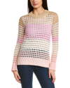 Wispr Pointelle Stripe Silk-blend Sweater In Blue