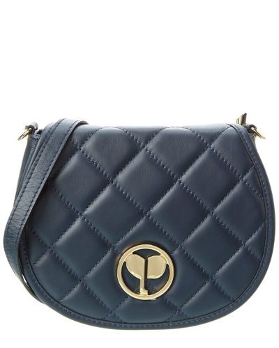 Persaman New York Nicola Quilted Leather Crossbody In Blue