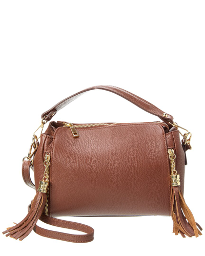 Persaman New York Lucia Leather Shoulder Bag In Brown