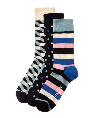 Happy Socks Filled Optic 3pk Gift Set In Multi