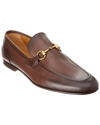 Gucci Jordaan Horsebit Burnished-leather Loafers