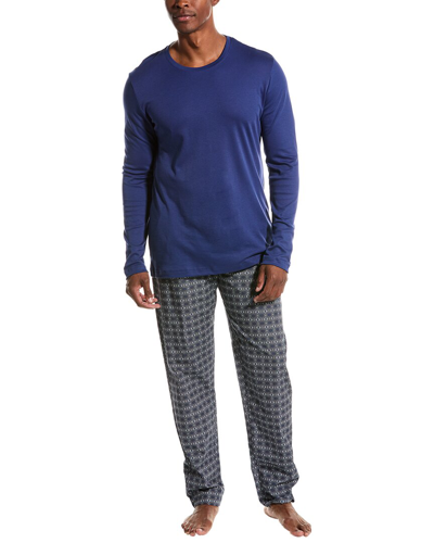 Hanro 2pc Pajama Pant Set In Blue