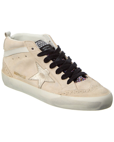 Golden Goose Midstar Suede & Glitter Sneaker In Beige