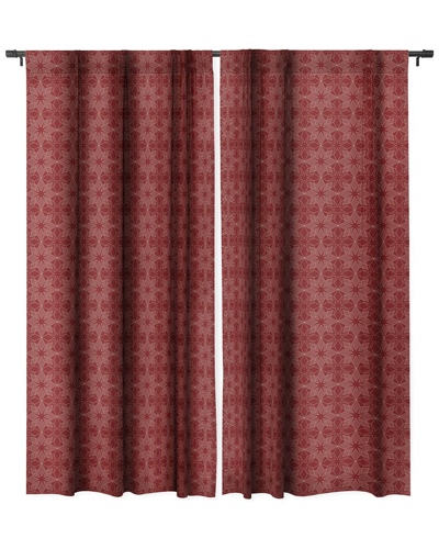 Deny Designs Mirimo Celebration Stars Blackout Window Curtain In Red