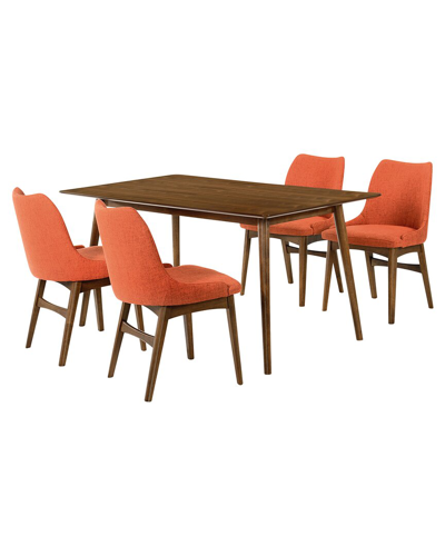 Armen Living Westmont And Azalea 5pc Dining Set In Brown