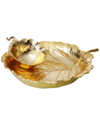 Alice Pazkus 12.25in Gold Leaf Chip N Dip Bowl In Gold