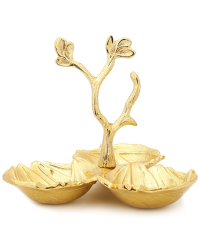 Alice Pazkus 14.5in Gold 5 Bowl Relish Dish