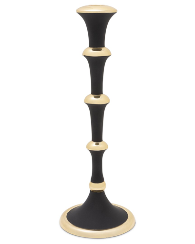 Alice Pazkus 8.2in Black And Gold Candlestick