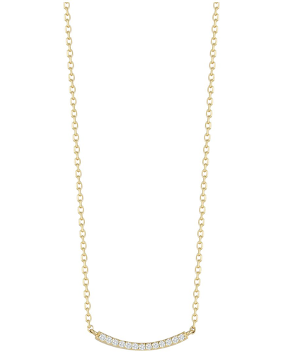 Ember Fine Jewelry 14k Diamond Curved Bar Necklace In Gold