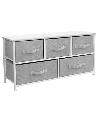 Sorbus Home Dresser With 5 Drawers In White