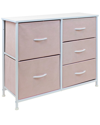 SORBUS SORBUS PINK DRESSER WITH 5 DRAWERS