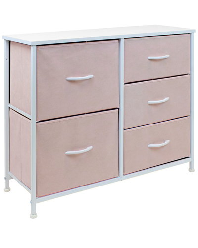 Sorbus Home Dresser With 5 Drawers In Pink