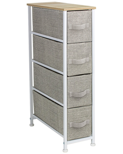 Sorbus Narrow Dresser Tower With 4 Drawers In Beige