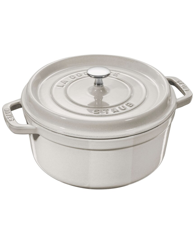 Staub Cast Iron 7qt Round Cocotte In White Truffle