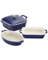 STAUB STAUB CERAMICS 4PC BAKING PANS SET WITH CASSEROLE DISH & BROWNIE PAN