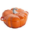 STAUB STAUB CAST IRON 3.5QT PUMPKIN COCOTTE WITH STAINLESS STEEL KNOB