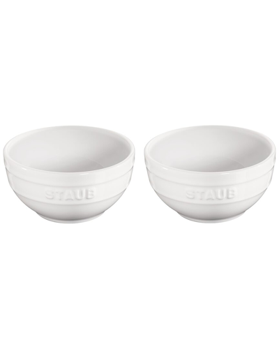 Staub Ceramic 2pc Prep Bowl Set In White