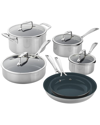 ZWILLING J.A. HENCKELS ZWILLING JA HENCKELS CLAD CFX 10PC STAINLESS STEEL CERAMIC NONSTICK COOKWARE SET