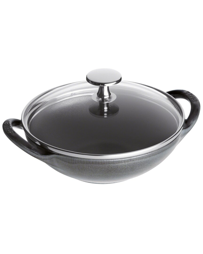 Staub Cast Iron 0.5qt Baby Wok In Black