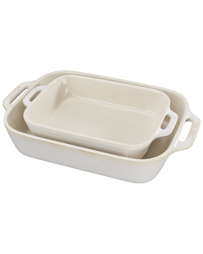 Staub Ceramic 2pc Rectangular Baking Dish Set In Neutral