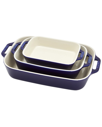 STAUB STAUB 3PC CERAMIC RECTANGULAR BAKING DISH SET