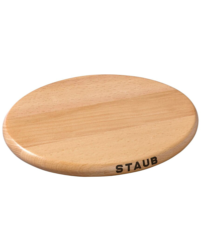 Staub 6in Oval Magnetic Wood Trivet In Brown