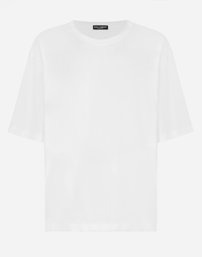 Dolce & Gabbana Dolce&gabbana Blanco Short-sleeved Jersey T-shirt With Angel Print In White